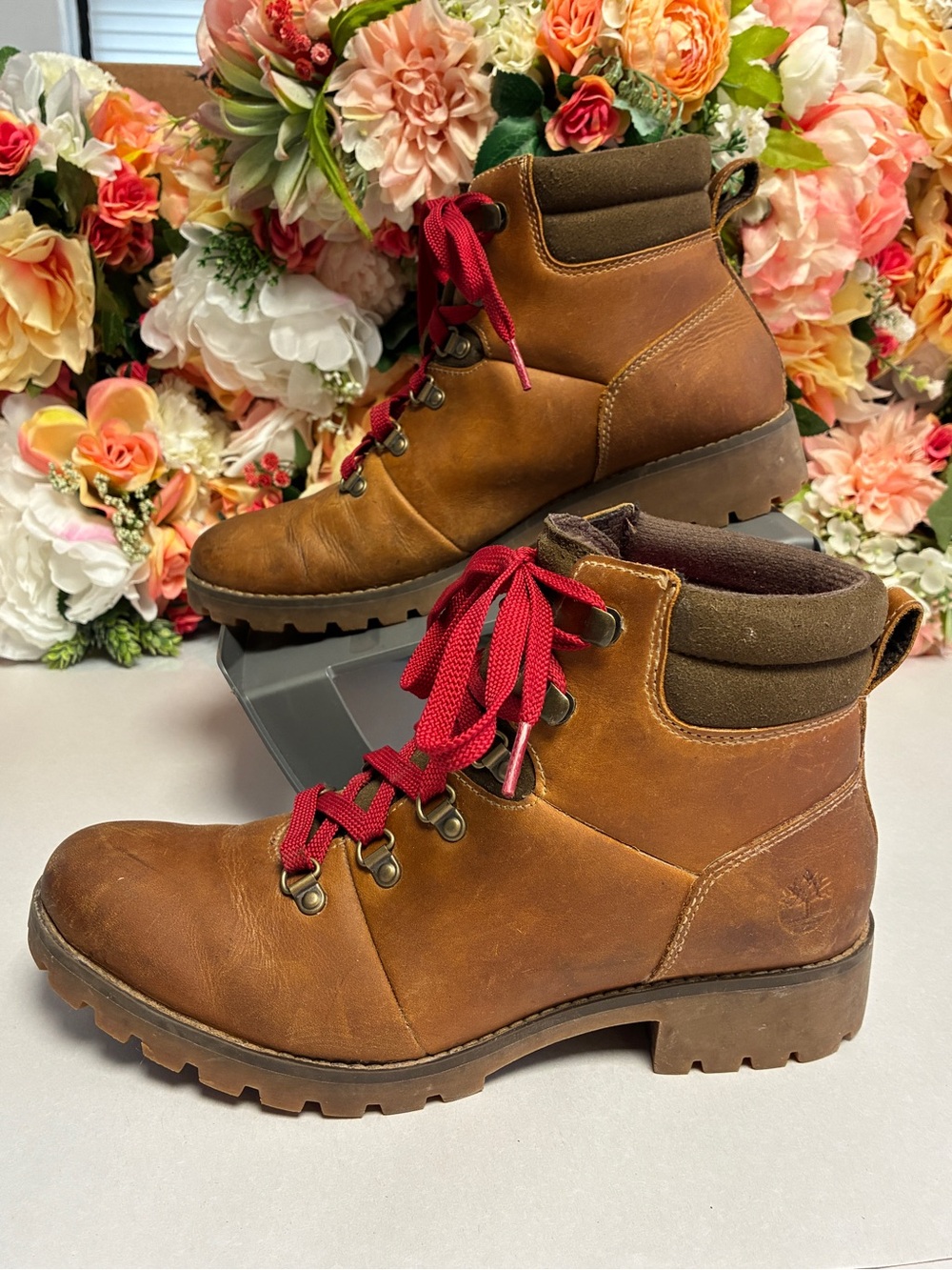 Timberland Ellendale Wheat Full Grain Leather Hiker Boots Brown Women’s 9 A1R3G